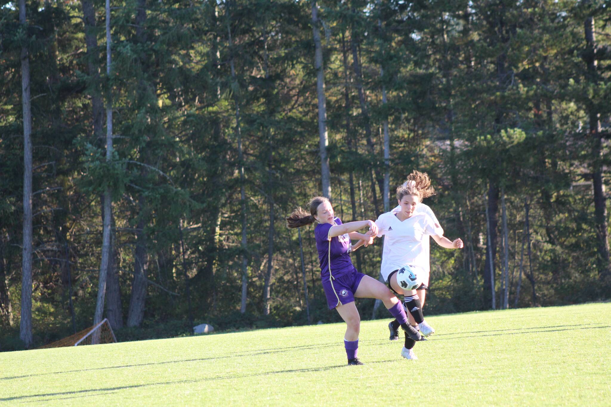 Heather Spaulding  Staff photo
Tuesday's game against Granite Falls - fighting for the ball.