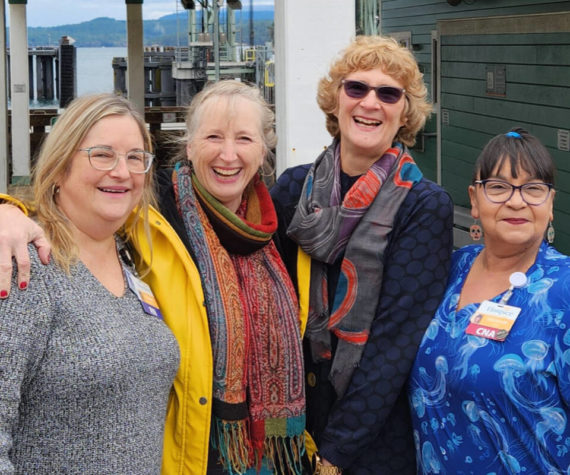 Elizabeth Schaltenbrand, Libby Garcia, Kathryn Clary and Elizabeth Taylor, a few of the nurses who live and work on the islands.