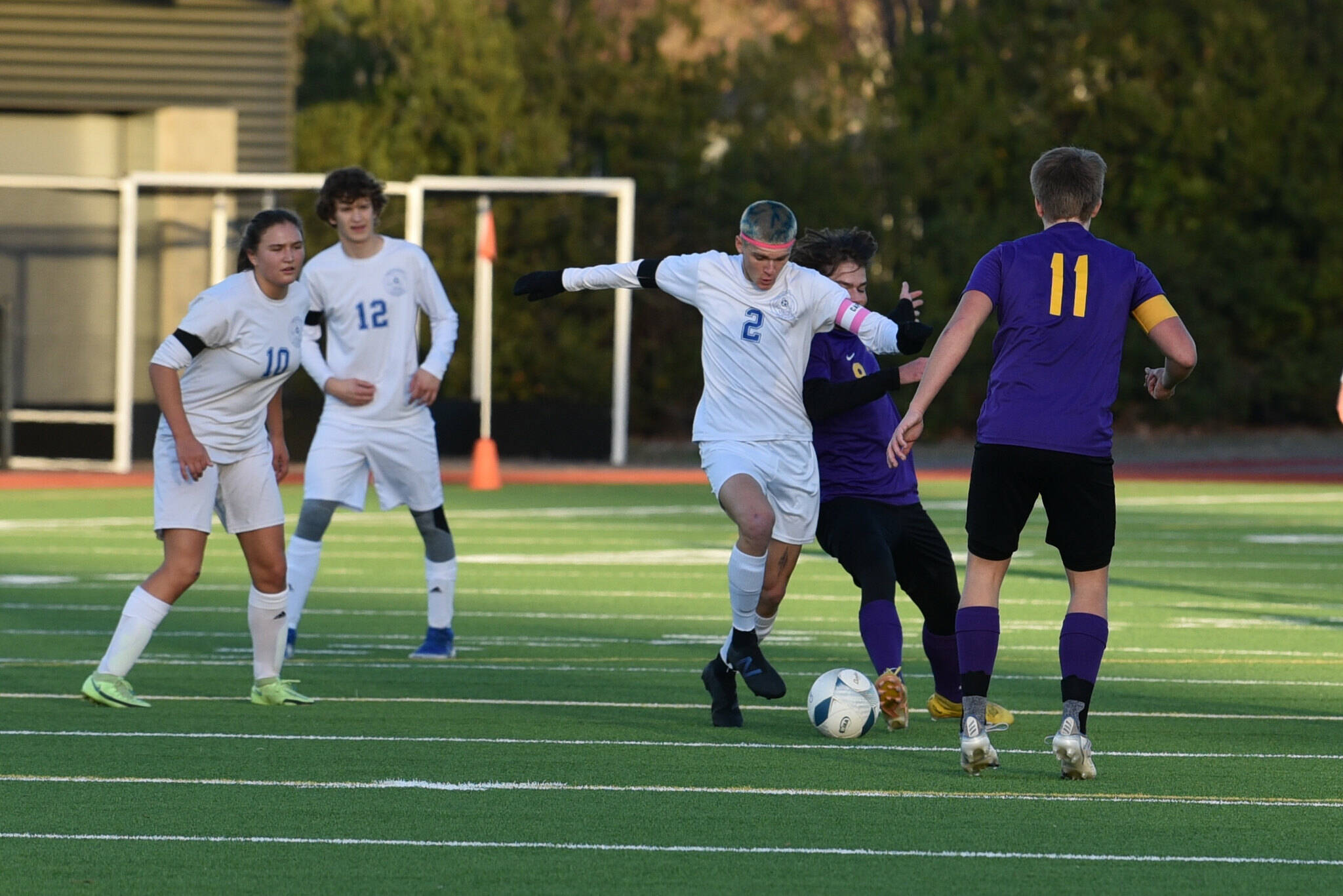 Chris Sutton photo
The Vikings (in white) playing against Friday Harbor in the state championship.