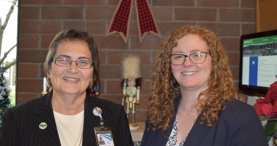 Kelley Balcomb-Bartok Staff photo
Retiring County Auditor Milene Henley (left) celebrates her retirement as Auditor Elect Natasha Warmenhoven (right) officially takes the reins at the Auditor’s office.