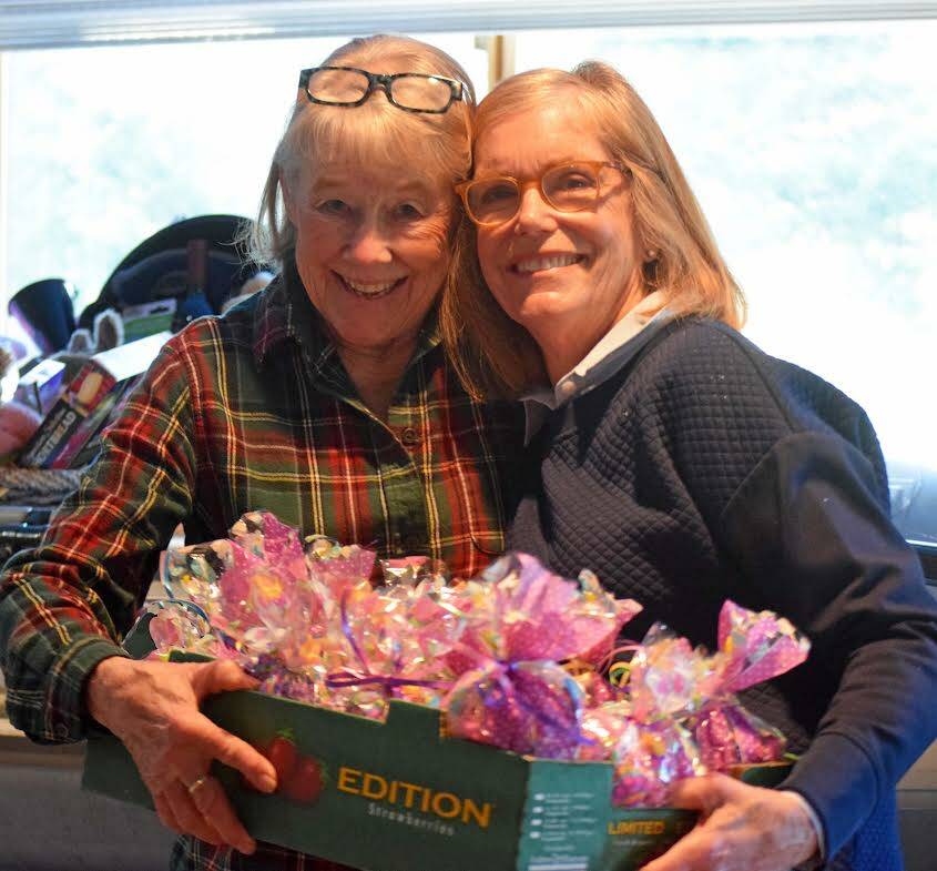 Contributed photo
Anne Benedict and Jackie Goldfarb with an armload of Easter goodies