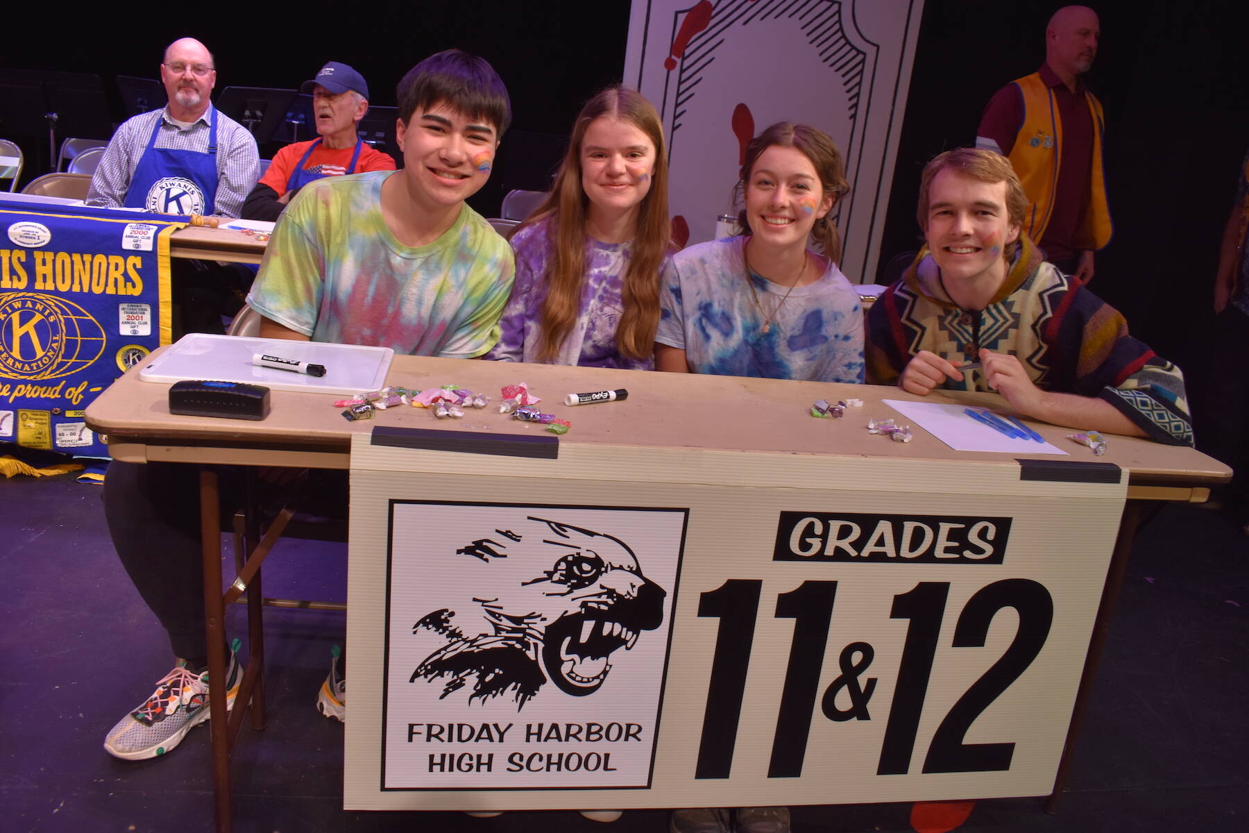 Kelley Balcomb-Bartok \ Staff photo
The FHHS Juniors and Seniors team members competing in the San Juan Public Schools Foundation’s 28th annual Knowledge Bowl include (l-r) Bryce Ridwan, Ava Martin, Islay Ross, and Colby Border.