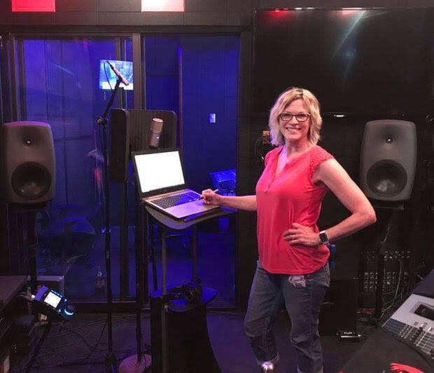 Contributed photo
Theresa Mathews in the recording room.