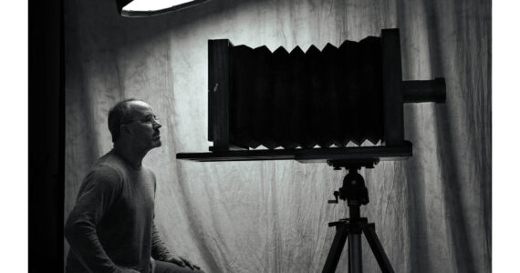Angel Colmenares with the camera he uses for wet plate collodion photographs.
Submitted photo.