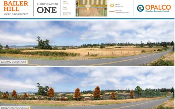 Submitted photo
One of three visual renderings of the Bailer Hill microgrid project. The remaining images can be found on OPALCO’s website.