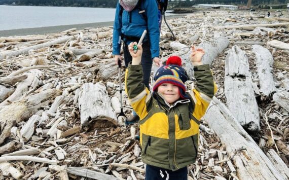 Contributed photo
San Juan Island family helping to remove plastic from Jackson Beach