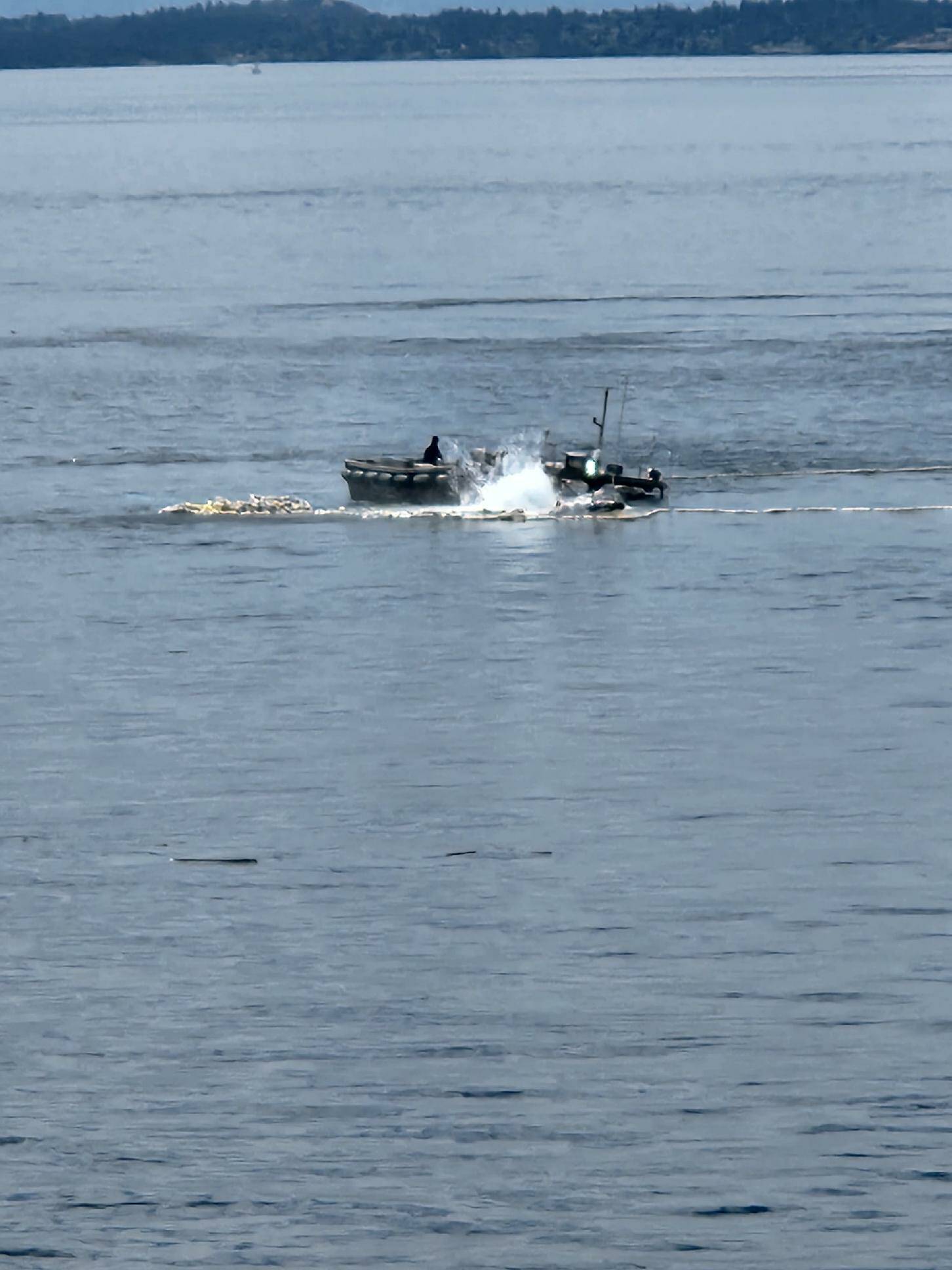 Kelley Balcomb-Bartok / Staff photo
The ALEUTIAN ISLE fishing boat just moments before it sank off the west side of San Juan Island.