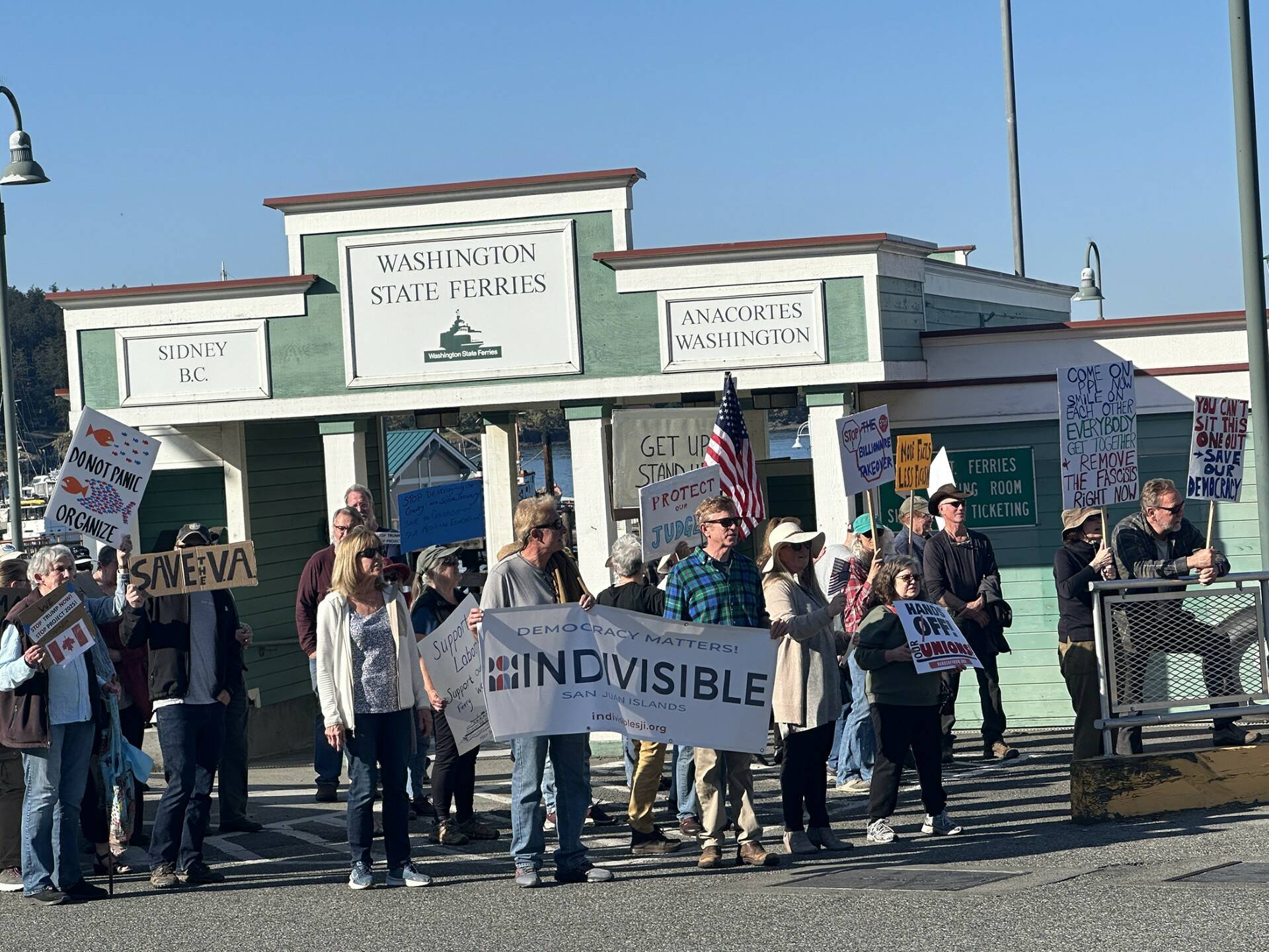 Contributed photo
Attendees gathered to support ferry workers.