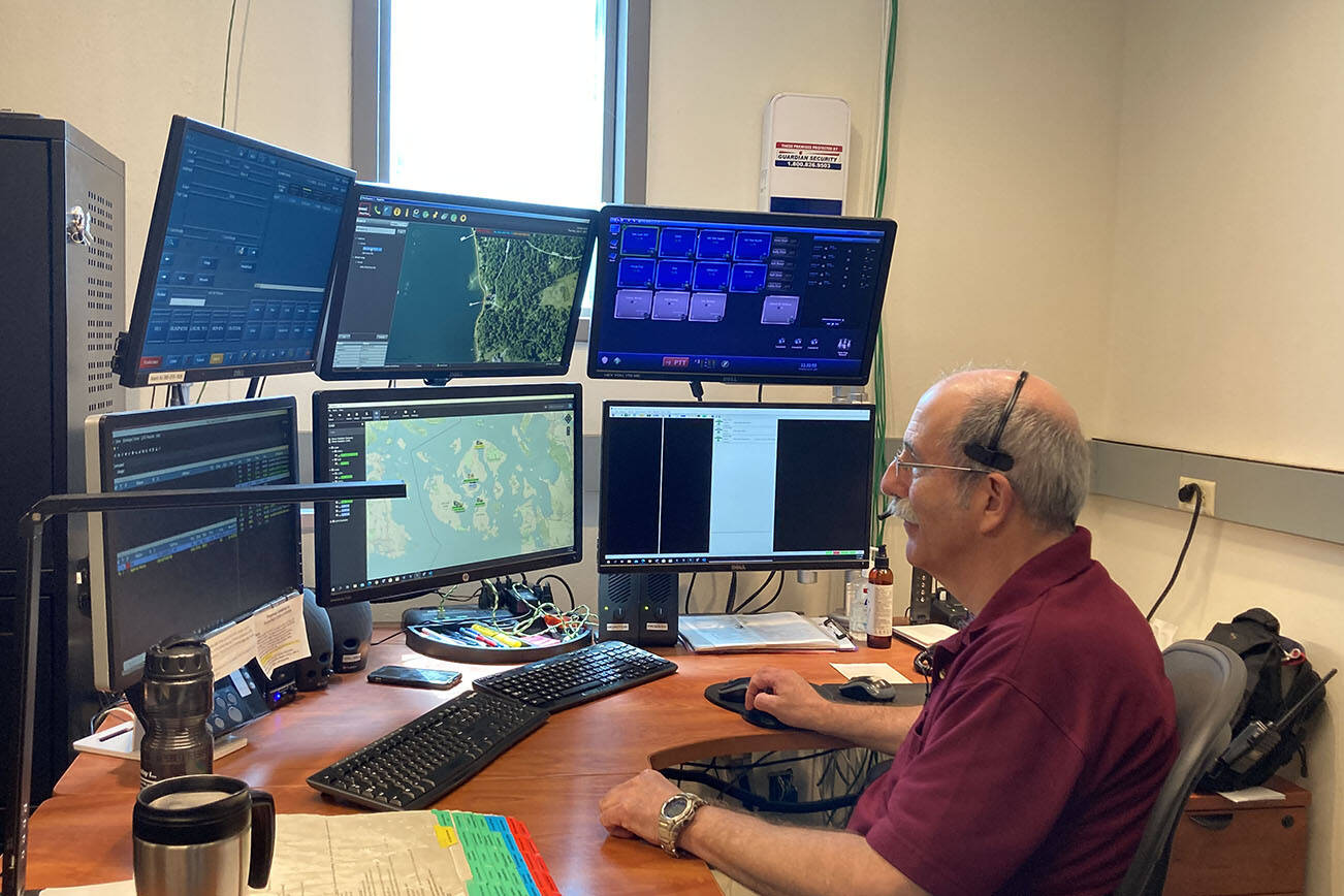 Tom Eades has worked for San Juan County dispatch for three decades. (Sienna Boucher/staff photo)