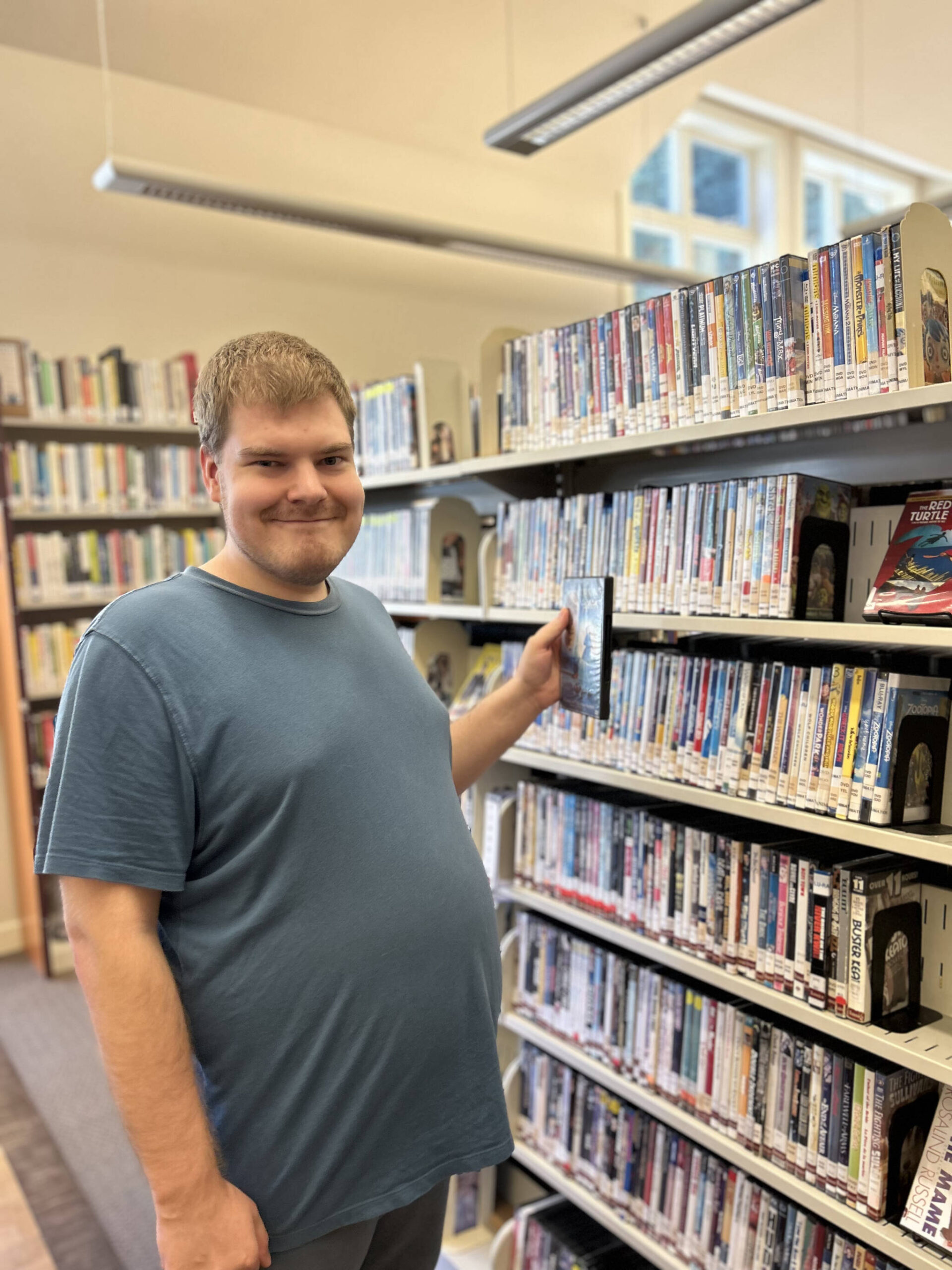 Darren Hoerner photo.
Anthony Agostinelli working at the Lopez Library.