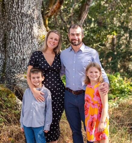 Contributed photo
Sarah Carlson, a pediatric speech language pathologist with a private practice in Friday Harbor, with husband Mitchell and their children.