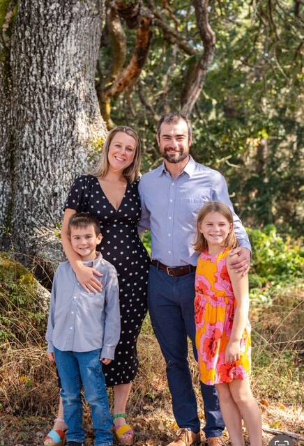 Contributed photo
Sarah Carlson, a pediatric speech language pathologist with a private practice in Friday Harbor, with husband Mitchell and their children.