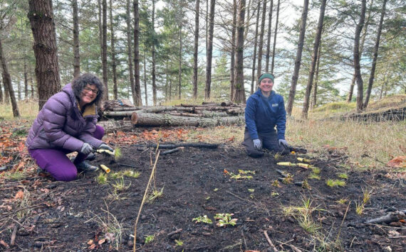 Contributed photo
Land Bank staff, Tanja Williamson and Shauna Barrows, atop Goldenback Trail in late November.
