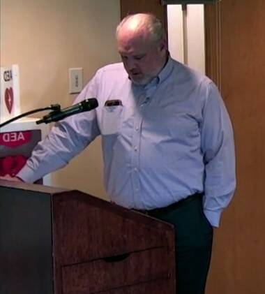 Contributed photo.
Matthew Allen, general manager of Roche Harbor, appealing to the County Council.