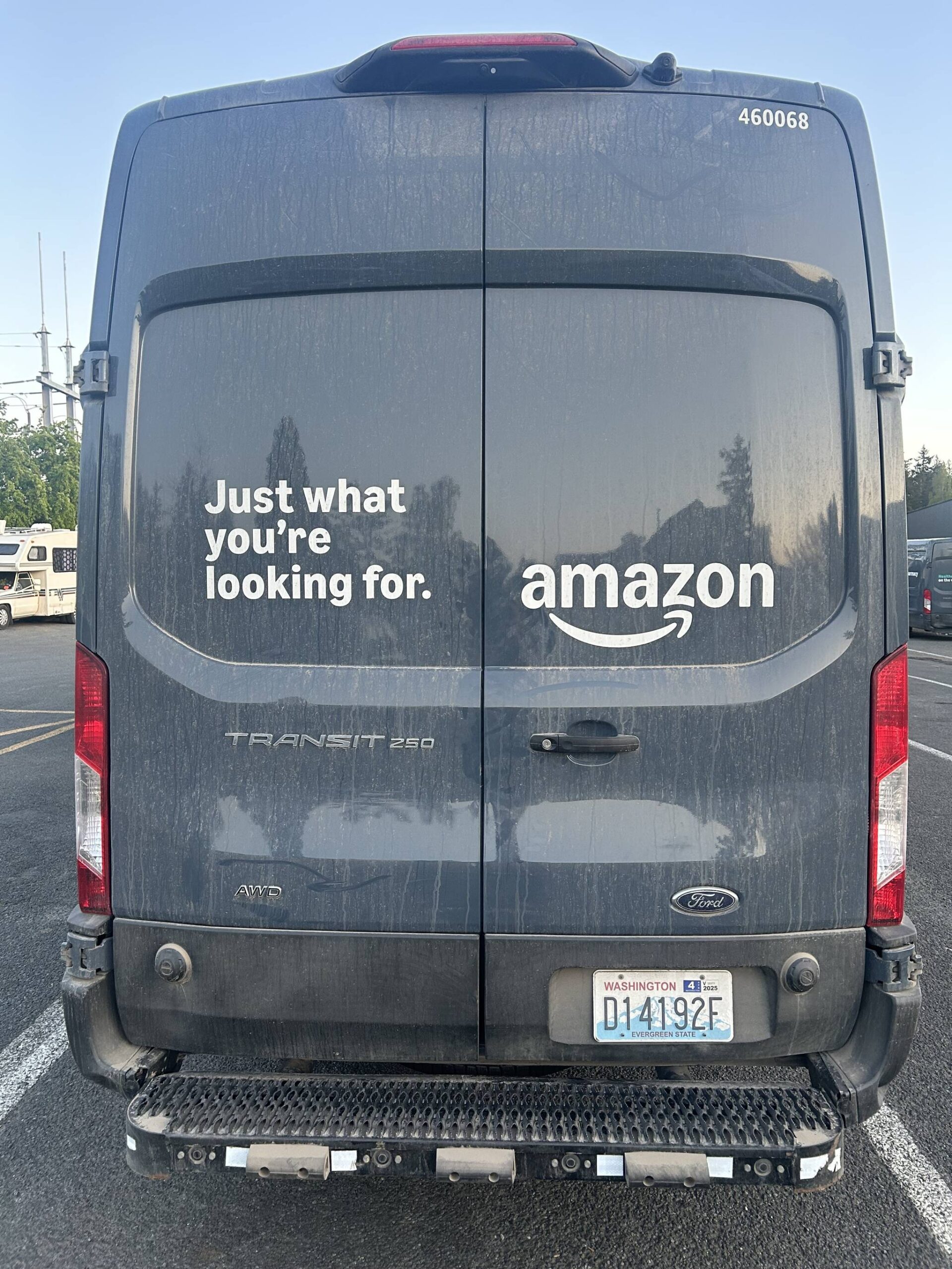 Amazon Truck in Lot C on San Juan Island