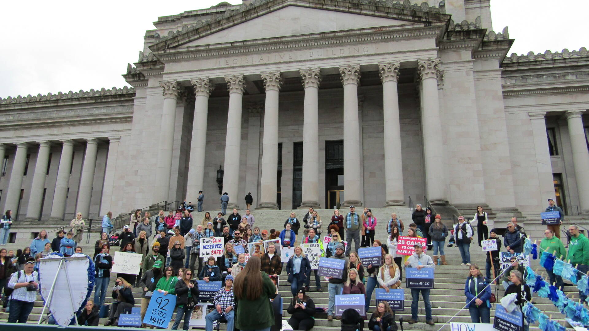 Contributed photo.
Social worker Shauna Lowery speaks to foster parents, social workers and more gathered Wednesday for a rally to protest the Keeping Families Together Act.