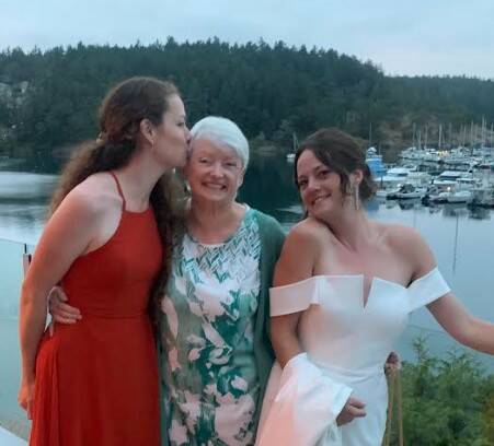 Mary Ellen and her granddaughters, Emma and Hannah, in Friday Harbor
