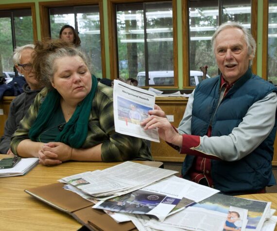<p>Darrell Kirk Staff photo</p>
                                <p>George Lamb holds up solar research</p>