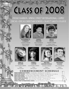 Katherine D. Fyrqvist is valedictorian and Daniel English is salutatorian at Friday Harbor High School's graduation June 7