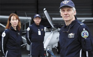 Members of the Island Air Ambulance crew; foreground