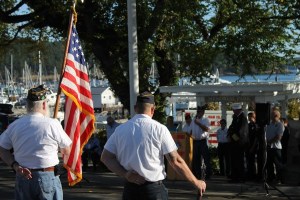 The honor guard at Memorial Park.