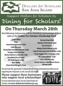 The full list of restaurants participating in Thursday's Dining for Scholars.