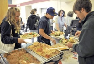 The only thing institutional is the plate it's served on. From left