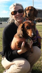 Elizabeth Farr with her trusted companions Bridget & Nigel