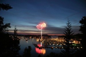 Friday Harbor's Kevin Holmes took the top prize in the San Juan Islands Visitors Bureau's photography contest thanks in part to the accompanying photo:  'Fireworks over Roche Harbor'
