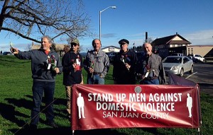 The Stand Up Men hand out tulips on Valentine's Day