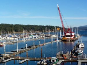 The Marina Reconstruction Project underway at the port of Friday Harbor.