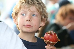 Tanner Wilson enjoys a candied apple at the 2009 San Juan County Fair. The 2010 fair is Aug. 18-21.