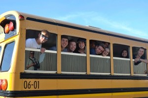 Graduates on their way to Grad Night