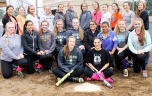 2015 Wolverines softball team: Back row