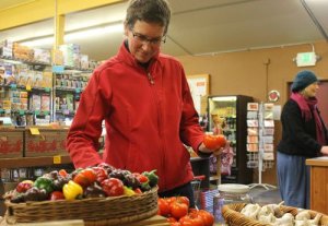 San Juan Island Food Co-op members shop for local produce