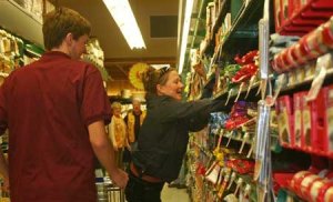 Sarah Galt digs deeps into the shelves as son Donald