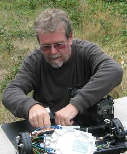 OPALCO technician David Harold splices together cables to help restore digital communication on San Juan Island