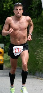 First to finish: Chuck Engel of Coos Bay