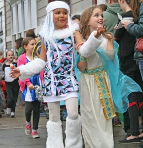 Starting at the elementary school and then masquerading through town