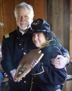 Darlene Wahl and Mike Vouri after Wahl was  presented with a US National Park retirement plaque.