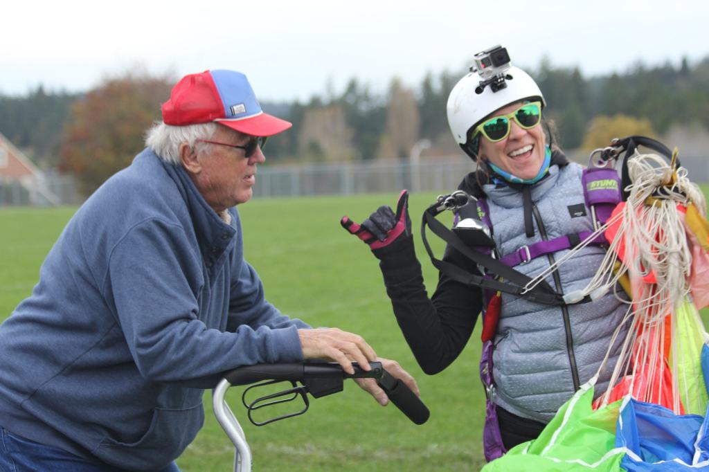 Skydivers inspire students