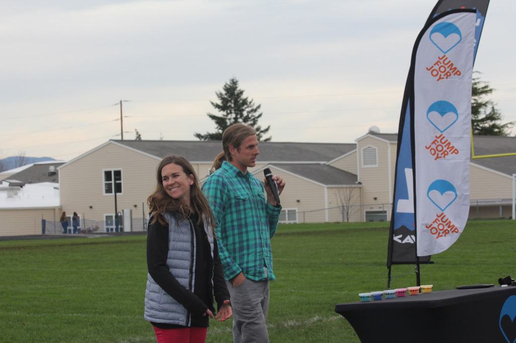 Skydivers inspire students