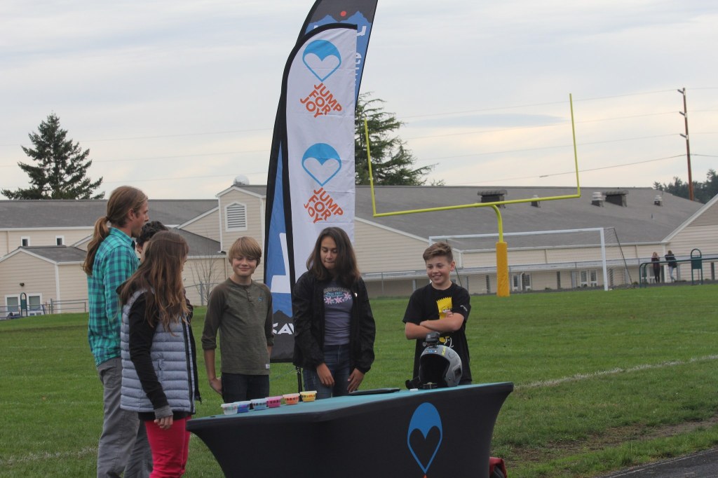 Skydivers inspire students