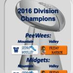 Little league football teams win championship trophies