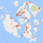 Contributed image/Rock Island                                Each red dot on this map represents a piece of property that is connected to Rock Island&rsquo;s fiber internet as of Dec. 12, 2016.