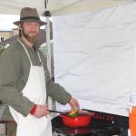 Staff photo/Hayley Day                                Blake Johnston, of Hellen&rsquo;s Farm on Lopez Island, makes soup at Brickworks Old-Fashioned Christmas Market.