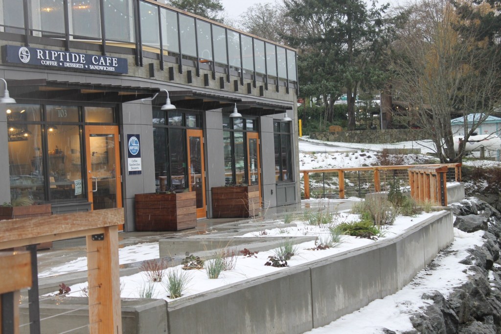 The first snow of winter dusts the island
