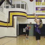 Junior Savannah Hoffman makes a shot during practice.