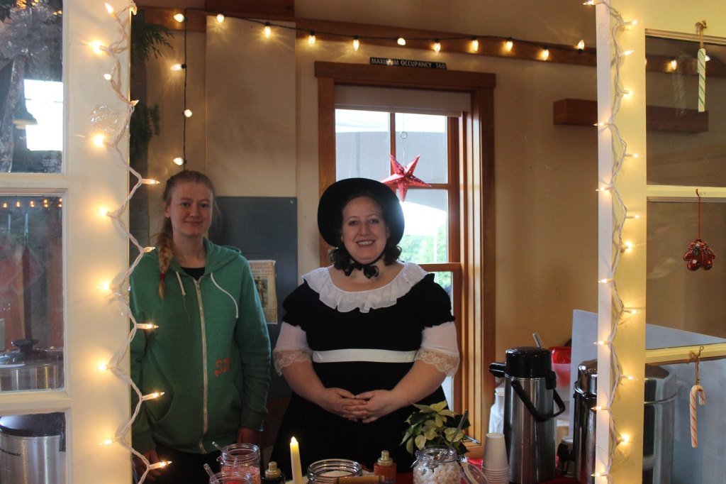Staff photo/Hayley Day                                Parishioners of Friday Harbor&rsquo;s Seventh Day Adventist Church sell hot chocolate at Brickworks Old-Fashioned Christmas Market.