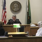 Staff photo/Hayley Day                                On Monday, Dec. 19, Detective Stephen Parker testified before Judge E. Donald Eaton at San Juan County Superior Court.